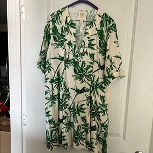 Emily McCarthy Green Leaf Print Dress